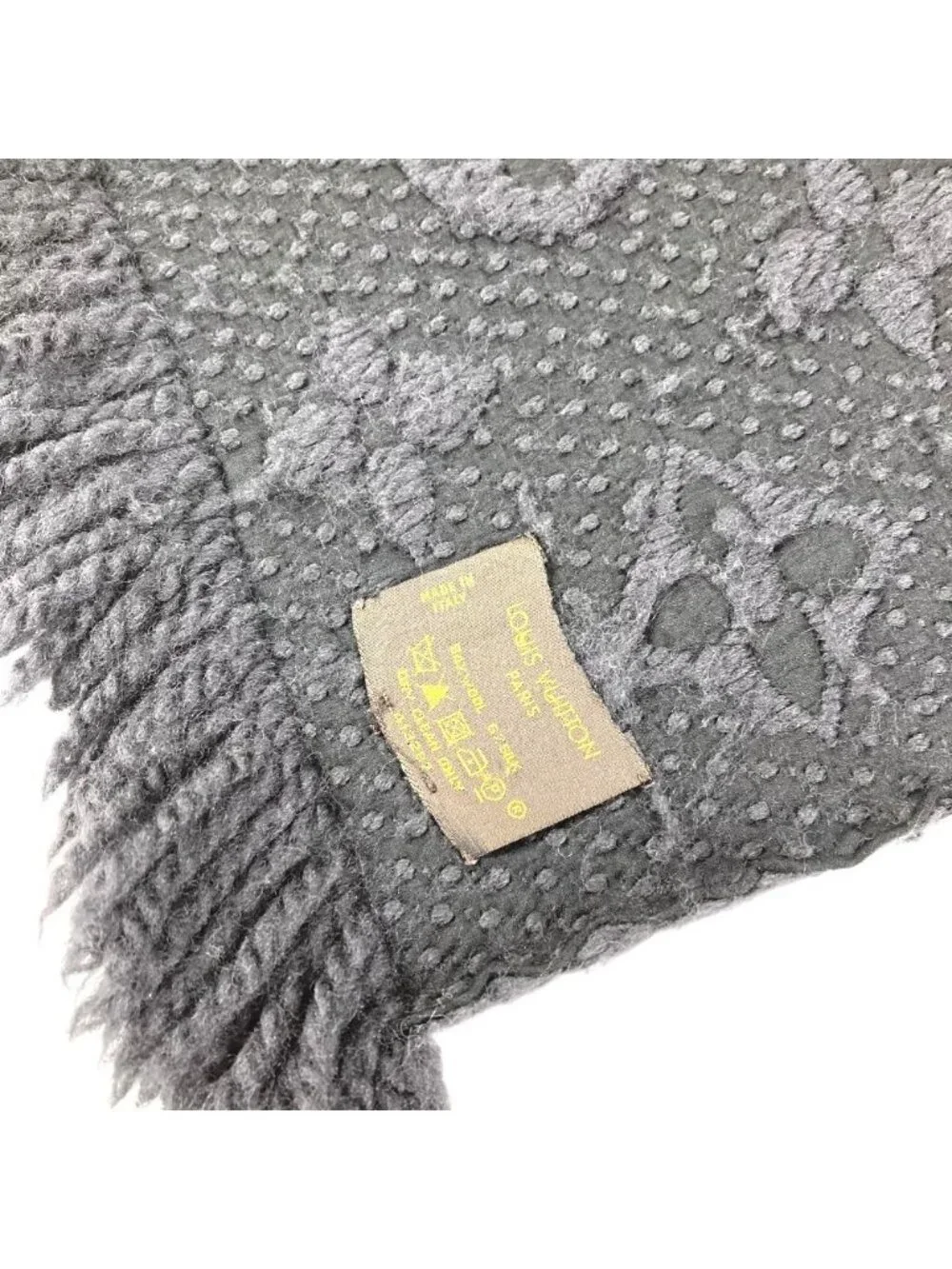 Louis Vuitton Scarf Echarpe Logomania Mix Wool Dark Gray